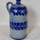 Blue stoneware bottle from Alsace, Schmitter pottery, Betschdorf.