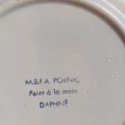 Cinq assiettes creuses céramiques M.B.F.A  PORNIC vintages service Daphné