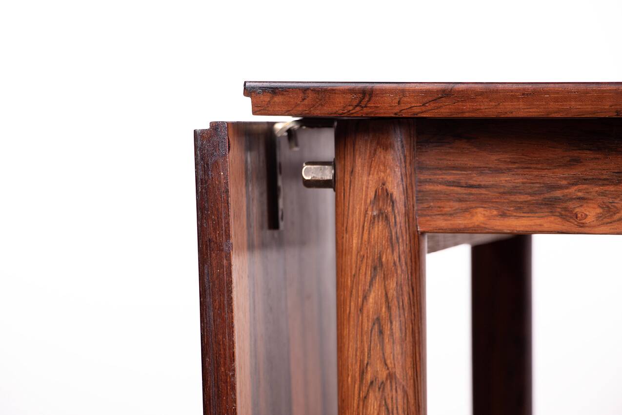Danish extendable desk, Rosewood and Brass, model OS 51, Arne Vodder.