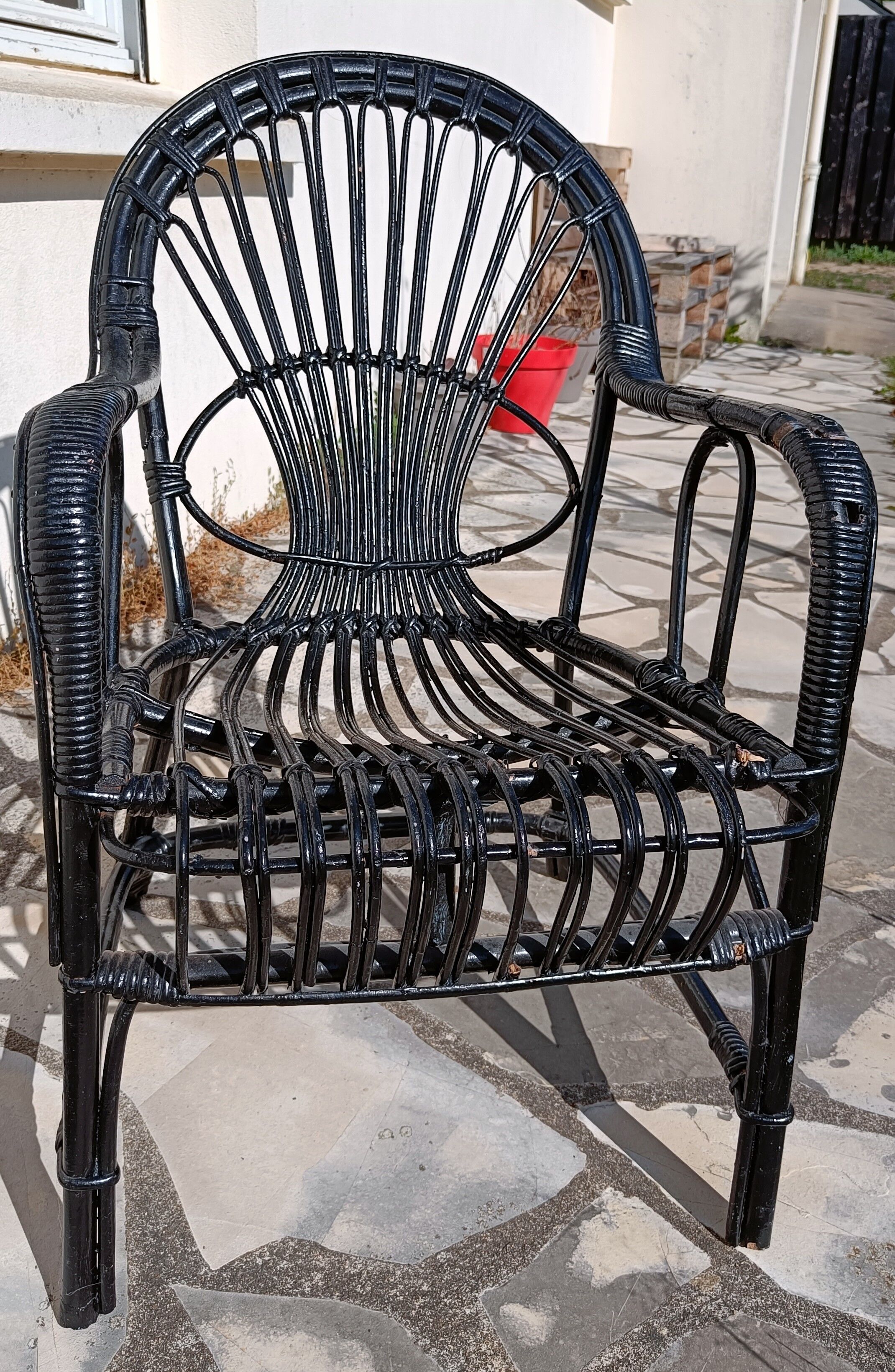 Vintage rattan armchair