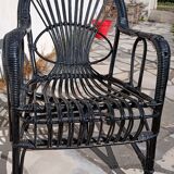 Fauteuil en rotin vintage
