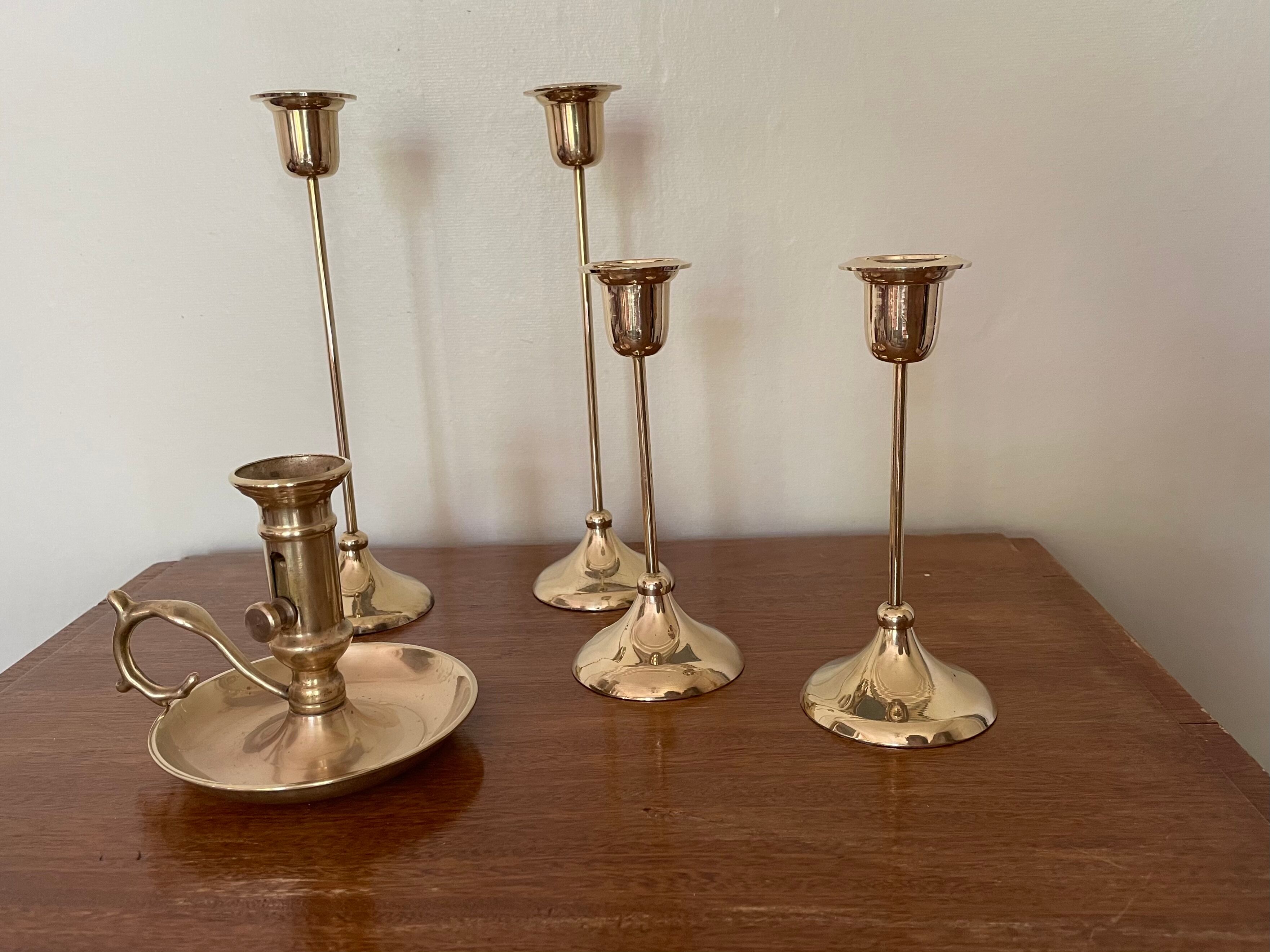 Gilded brass candlesticks