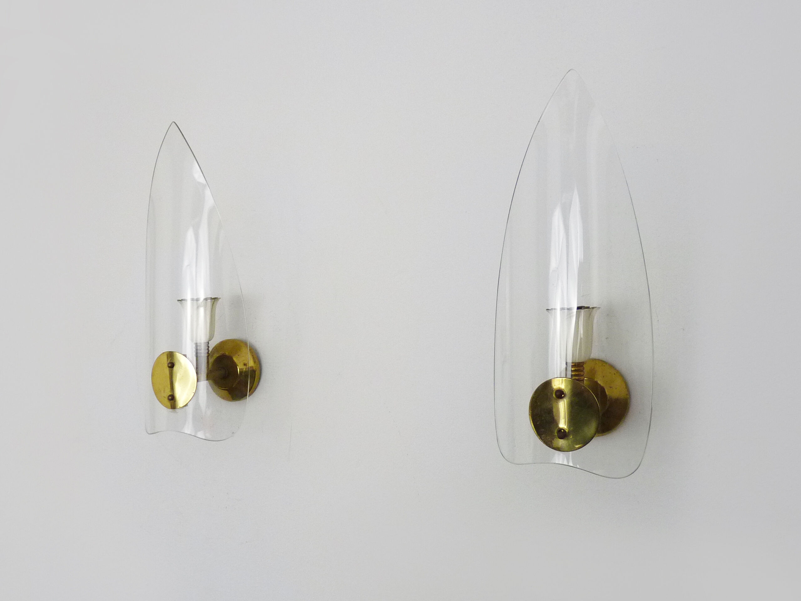 Pair of vintage italian wall sconces, Stilnovo Italy, 50s