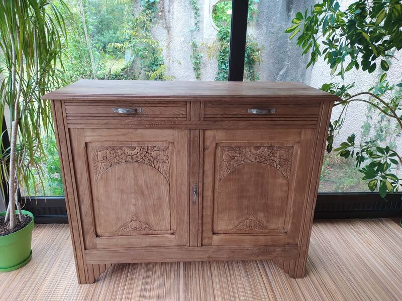 Parisian art deco sideboard in natural chestnut