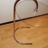 Side table in glass and chrome vintage Ikea model S17 from 1980