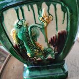 Vase sancai à anse décor éléphant