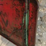 Folding riveted iron table