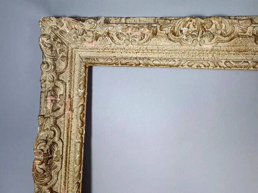 Large old Montparnasse carved wood frame 72x63 for painting 52x44 cm B161