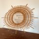 Vintage rattan sun mirror from the 60s, 73x92 cm