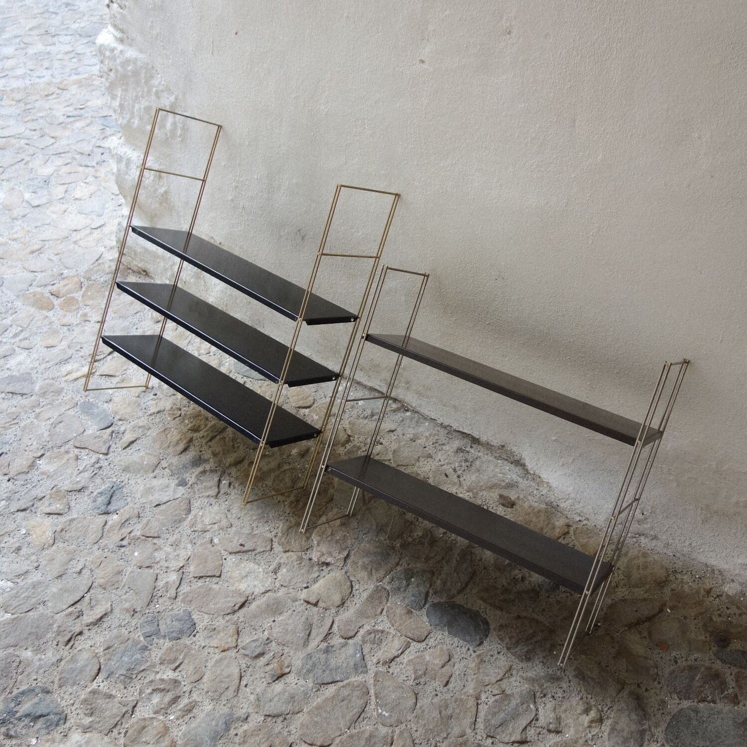 Golden wall string shelf