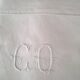 White cotton top sheet monogrammed "CQ" 2 x 3 m