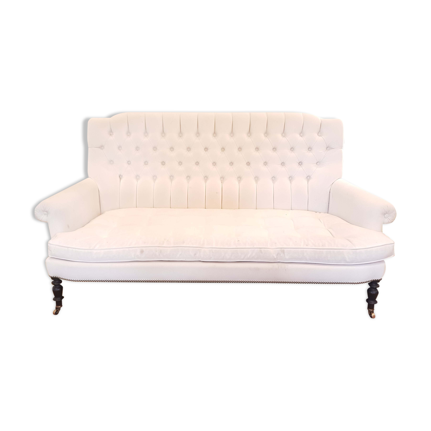 White upholstered sofa Napoleon III style