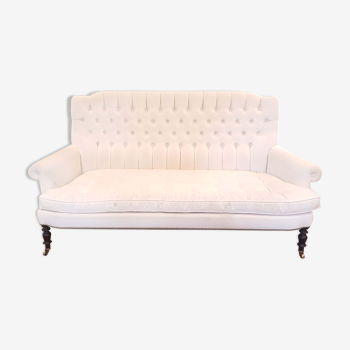 White upholstered sofa Napoleon III style