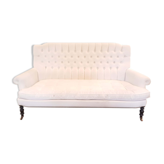 White upholstered sofa Napoleon III style