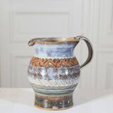 Enameled chamotte stoneware jug by Catherine Allouin