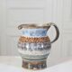 Enameled chamotte stoneware jug by Catherine Allouin