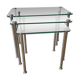 Nested tables in brass and glass