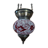 Glass mosaic pendant lamp Brass luminaire flea marketespridantan