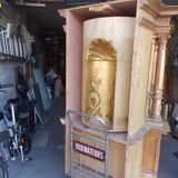 Superb early 19th century church tabernacle in gilded stuccoed wood