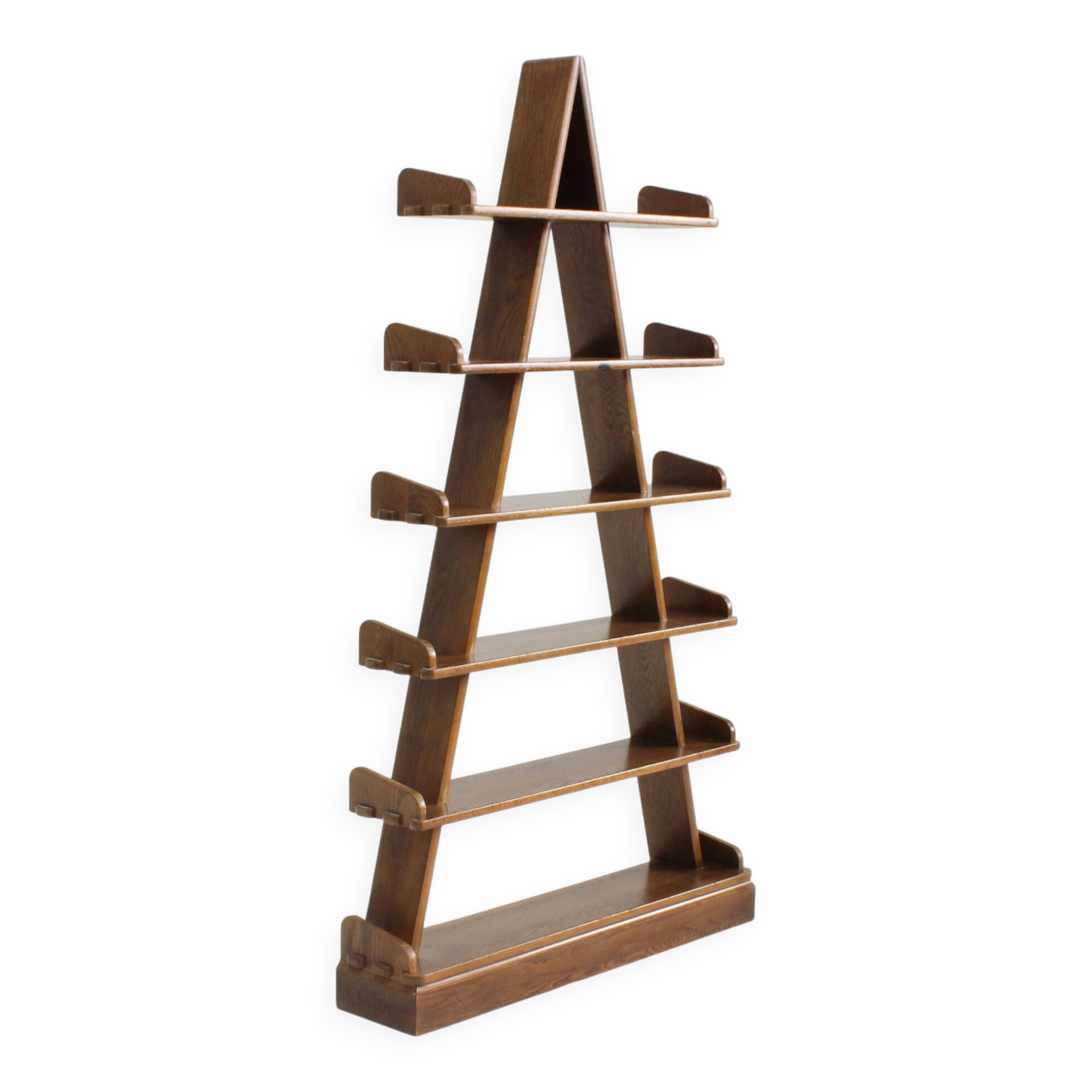 Vintage Brutalist Pyramid shelving unit book case