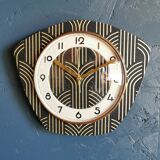 Vintage clock silent wall clock trapeze "Golden Black"