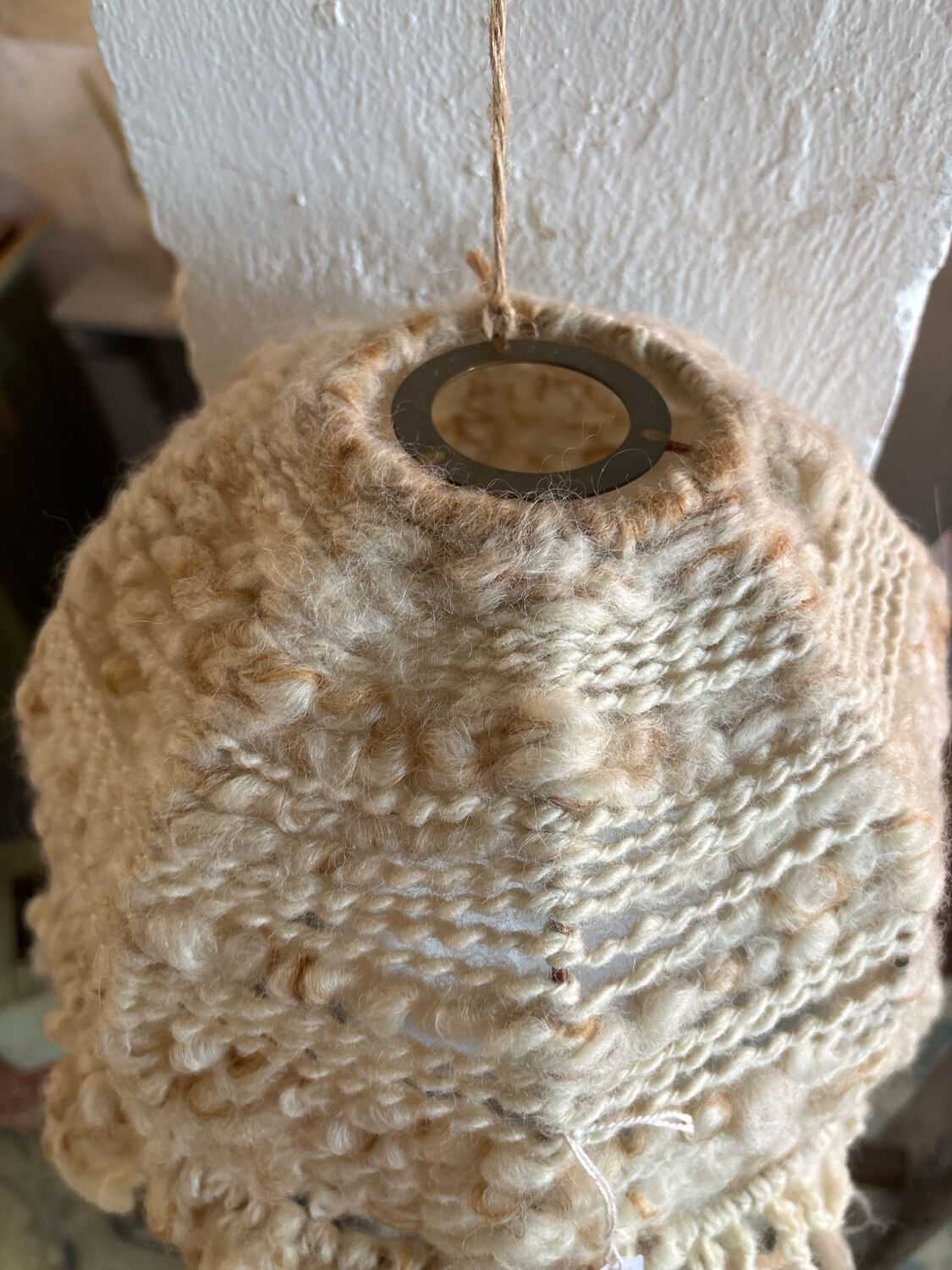 Abat jour en laine beige