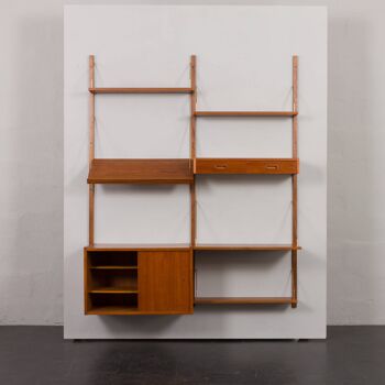 Modular mid-century wall unit by in the style of Poul Cadovius, Denmark, 1960s