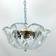 Vintage La Murrina ceiling lamp in clear Murano glass and brass. Italy 1980s