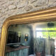 Louis-Philippe pearl mirror 172/121cm gilded with gold leaf, overmantel
