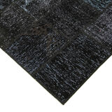 Tapis oriental vintage noué à la main 172 cm x 242 cm tapis patchwork noir