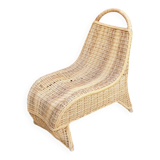Bamboo and rattan lounge chair