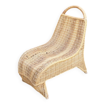 Chaise-longue en bambou et rotin