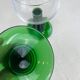 2 large vintage green glasses