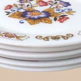6 assiettes à dessert fleuries 1970