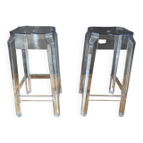 Set of 2 transparent plexi bar stools 65cm