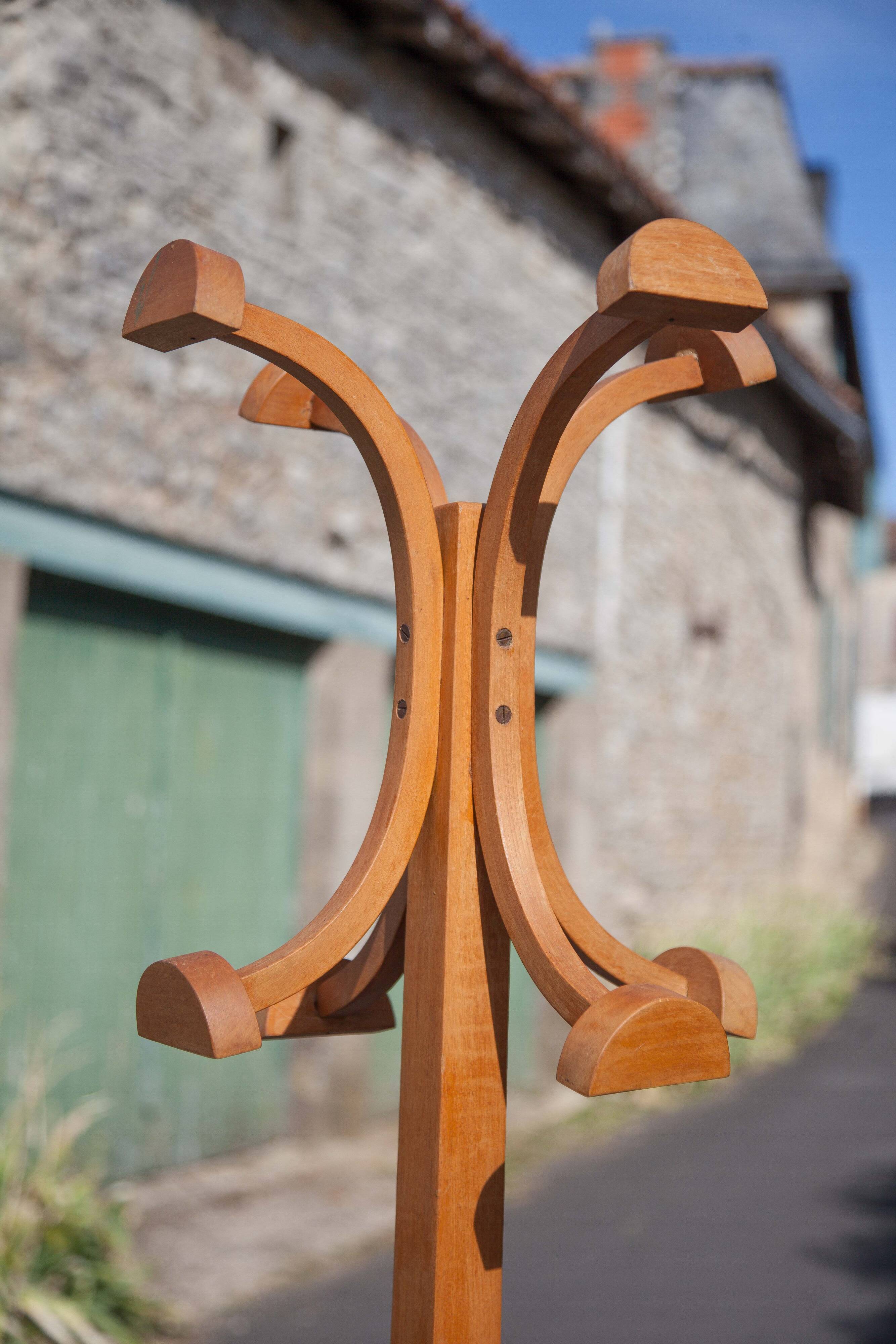 Vintage wooden coat rack, wooden coat rack, entrance hall furniture, dressing room