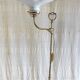 Articulated table lamp in brass and opaline - mid 20th century.