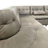 Vintage modular corner sofa in leather, 7 pieces