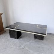 "Rizzo" lacquered and brass coffee-bar table from the 1970s.