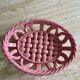 Vintage pink woven ceramic fruit basket