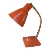 Lampe de bureau col de cygne orange — Aluminor, Nice, France — circa 60-70