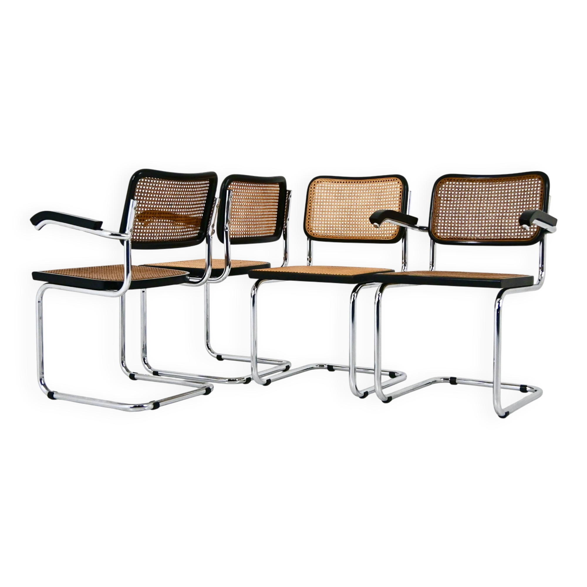 Set of 4 Dining Chairs Style B32 by Marcel Breuer