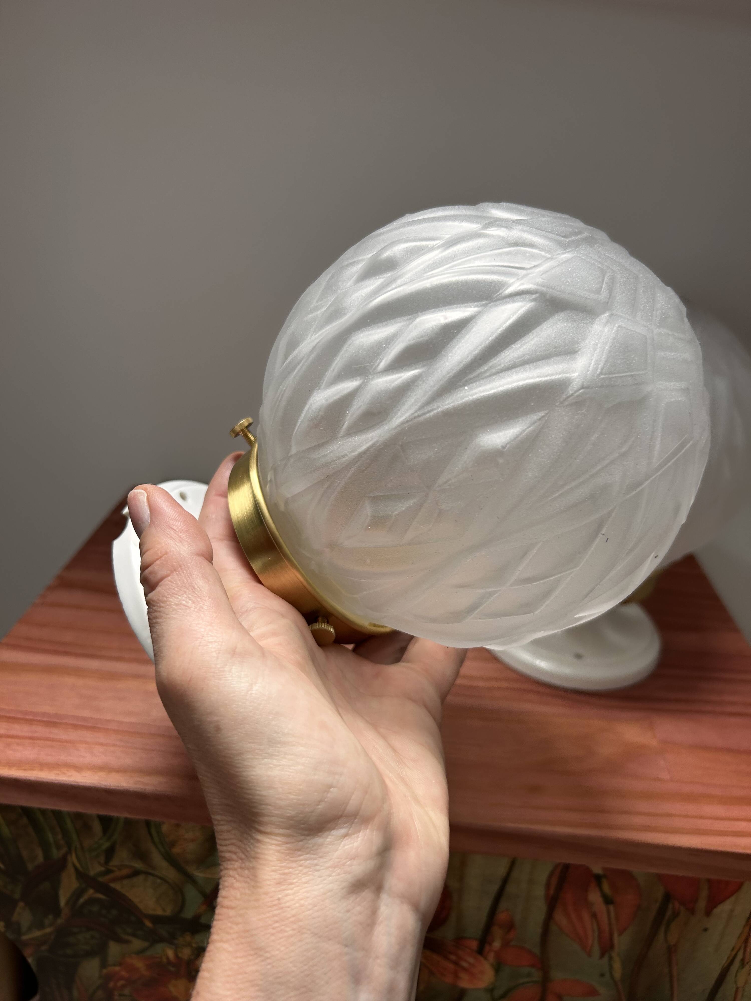 Pair of Art Deco globe wall lights