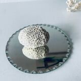 Old round beveled mirror