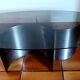 Table basse, acier brossé & verre circa 1970
