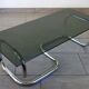 Table basse chrome et verre fumé space age 70's