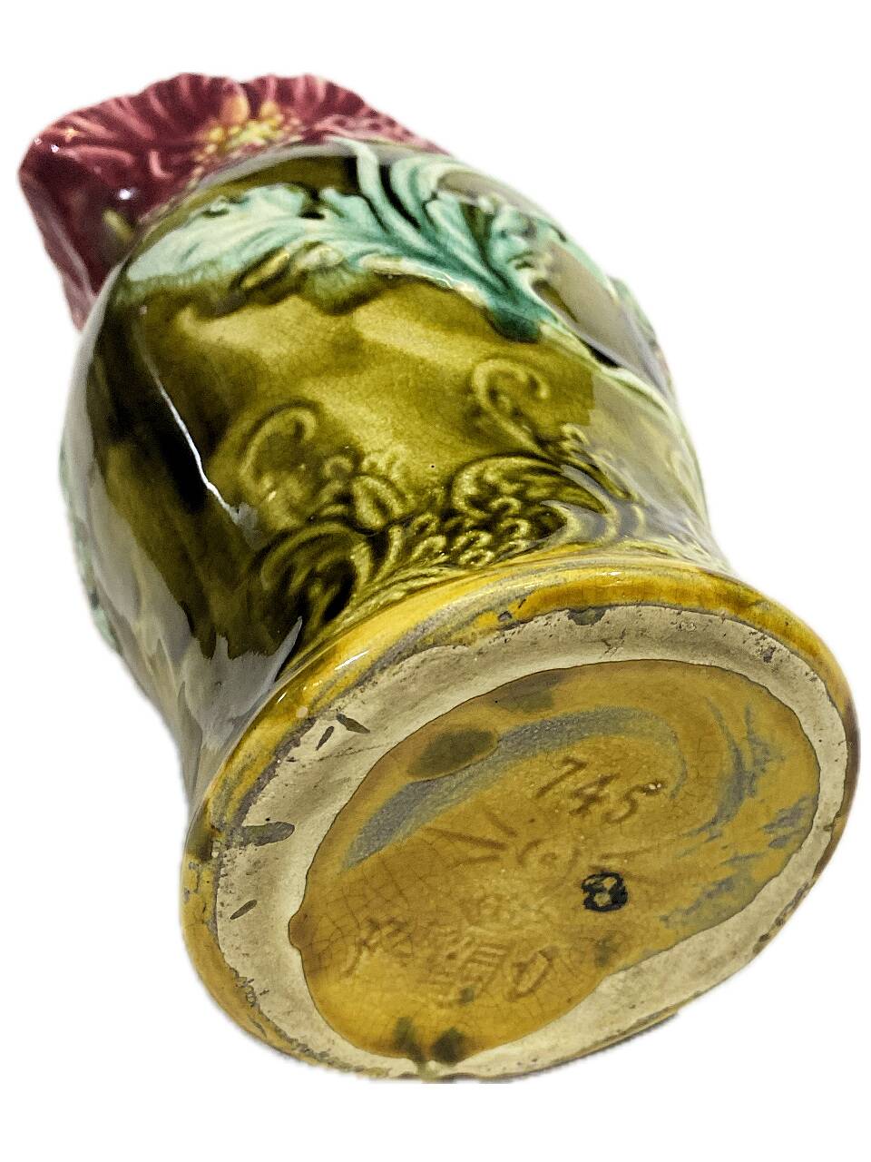 Pichet barbotine, faïencerie Onnaing, modèle n° 745