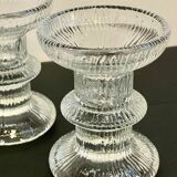 Vintage-style crystal candlesticks in the style of LITTLA