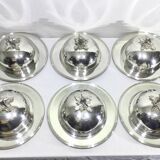 Set of silver-plated serving dishes and bells