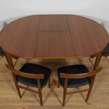 Mid-Century Teak Dining Table & Chairs by Hans Olsen for Frem Røjle.